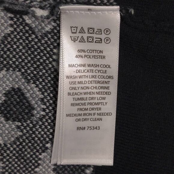 Rachel Zoe Womens Bomber Cardigan Sweater Gray Black Cotton Full Zip Mock Neck S - Picture 8 of 9